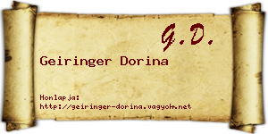 Geiringer Dorina névjegykártya